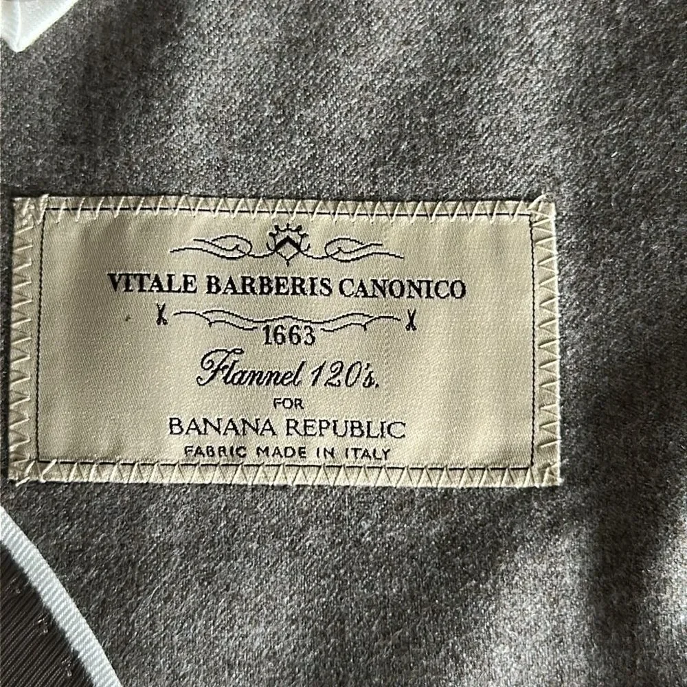 Banana Republic Men’s Tailored-Fit Melton Superfine Wool Blazer Charcoal 38R
